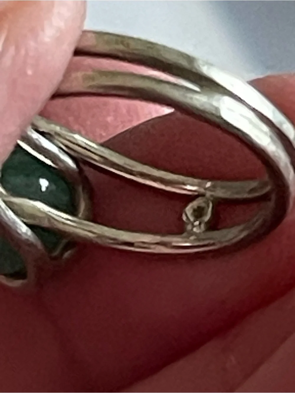 Green Stone Sterling-Color Ring - Women Jewelry